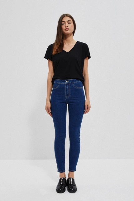 Jeansy z wysokim stanem niebieskie