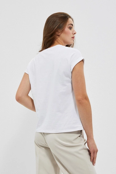 Bawełniany t-shirt z napisem biały