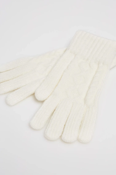 Rękawiczki na zimę ecru