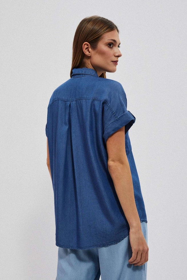 Koszula lyocell ciemnoniebieska