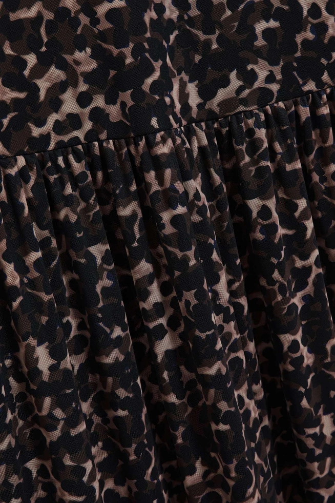 Sukienka midi w panterkę beżowa