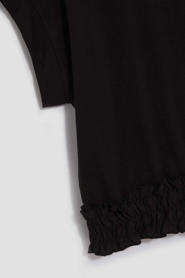 Gładka bluzka czarna