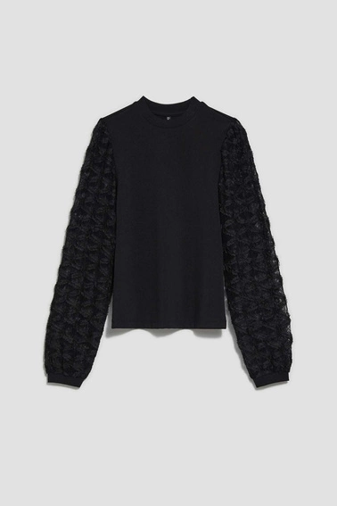 Elegancka bluzka z ażurowymi rękawami