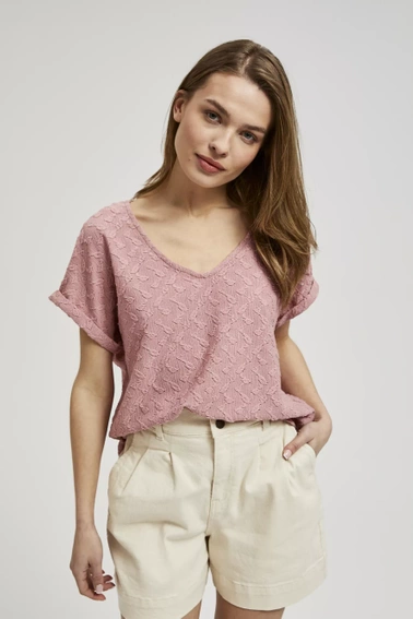 Bluzka z krótkimi rękawami różowa