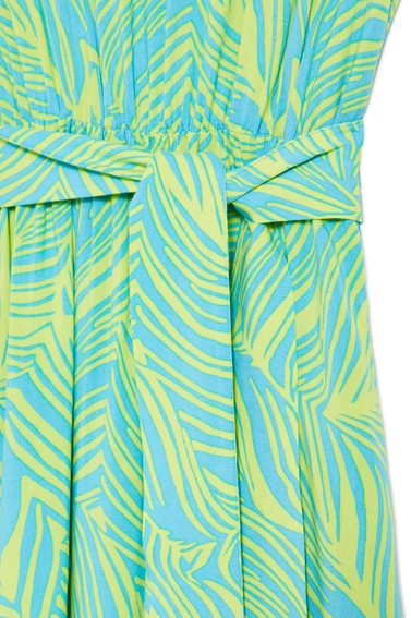 Sukienka z wiązaniem w talii turkusowa