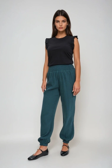 Bawełniane spodnie zielone