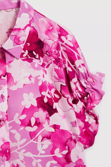 Koszula z kwiatowym wzorem różowa