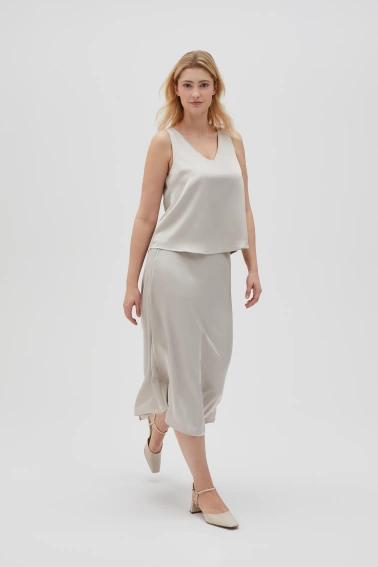 Spódnica midi beżowa