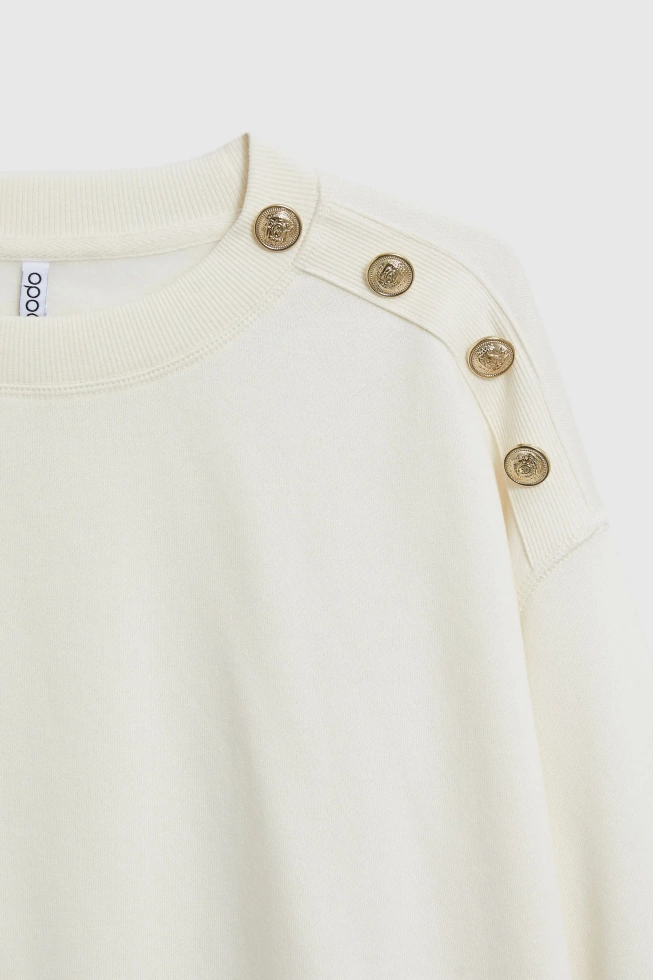 Bluza z ozdobnymi guzikami ecru
