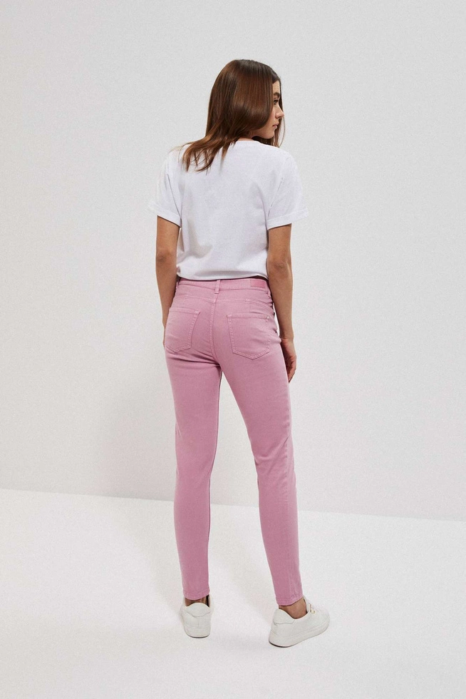 Gładkie spodnie różane