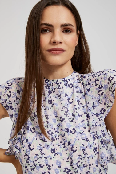 Sukienka maxi w kwiaty błękitna