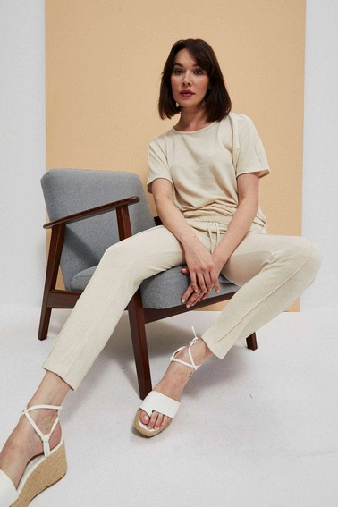 Gładka bluzka piaskowa