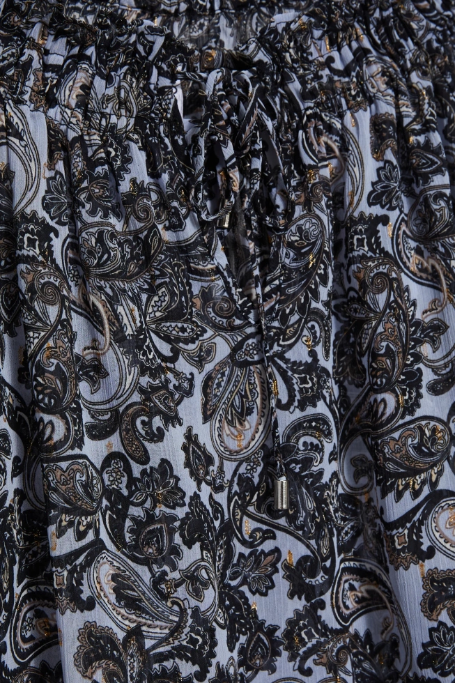 Koszula z wiązanym dekoltem niebieska