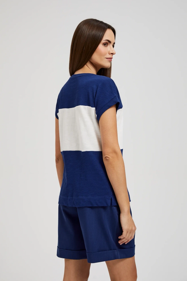 Bluzka w szerokie paski granatowa