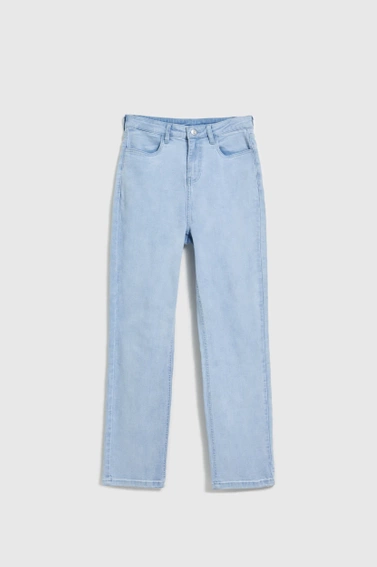 Jeansy z prostą nogawką niebieskie bawełniane 