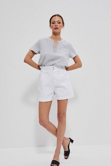 Bluzka z ażurowym dekoltem w serek