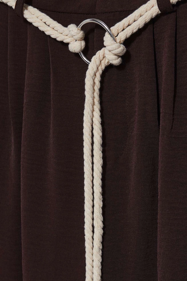 Spodnie z szerokimi nogawkami ciemnobrązowe