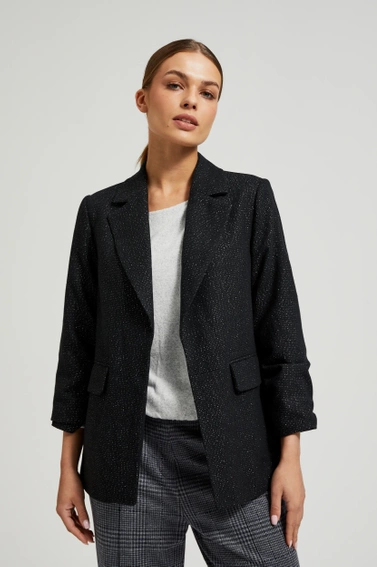 Marynarka z rękawami o długości 3/4 czarna