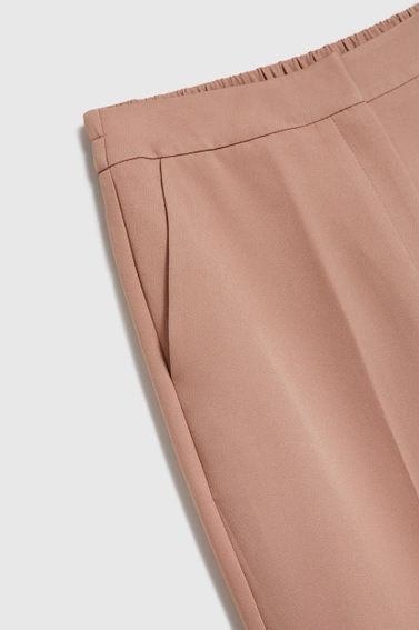 Eleganckie spodnie w kant jasnobrązowe