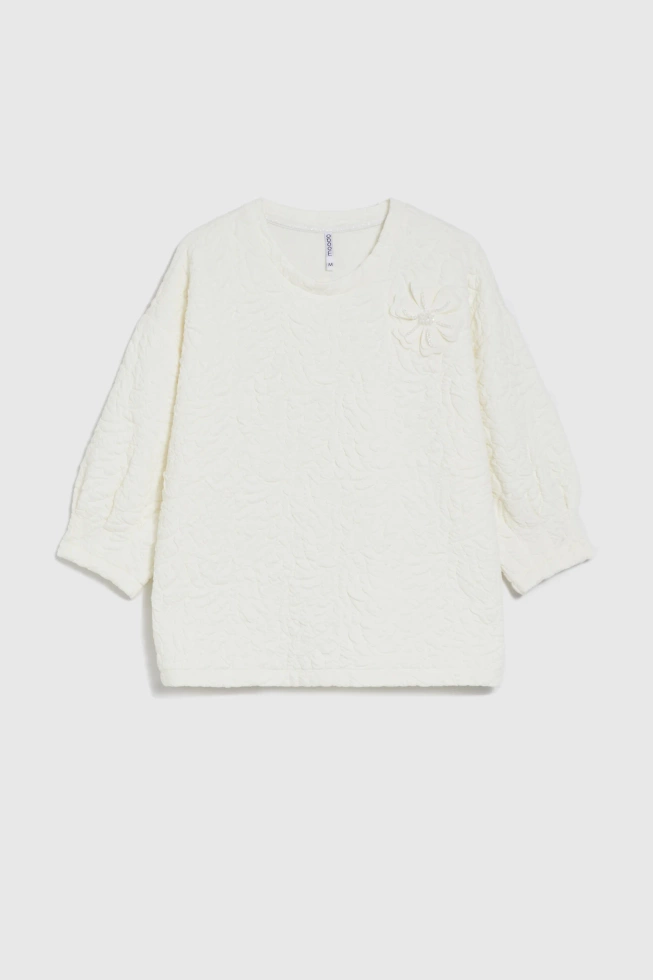 Bluza ze strukturalnego materiału biała