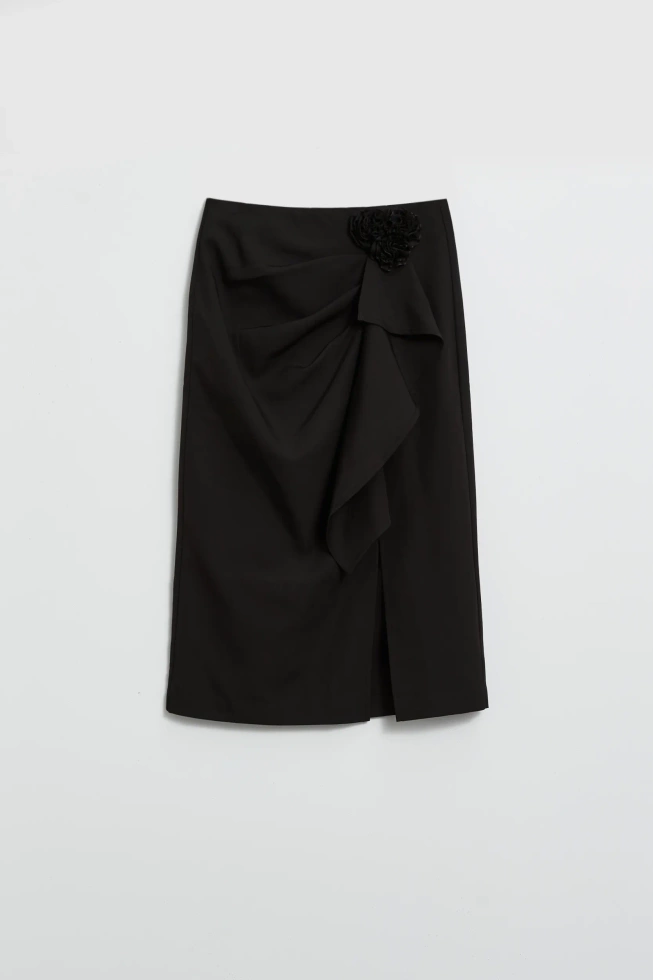 Spódnica z falbaną czarna