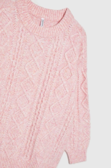 Sweter o luźnym fasonie różowy