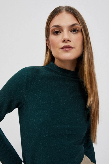 Bluzka z metaliczną nitką szmaragdowa