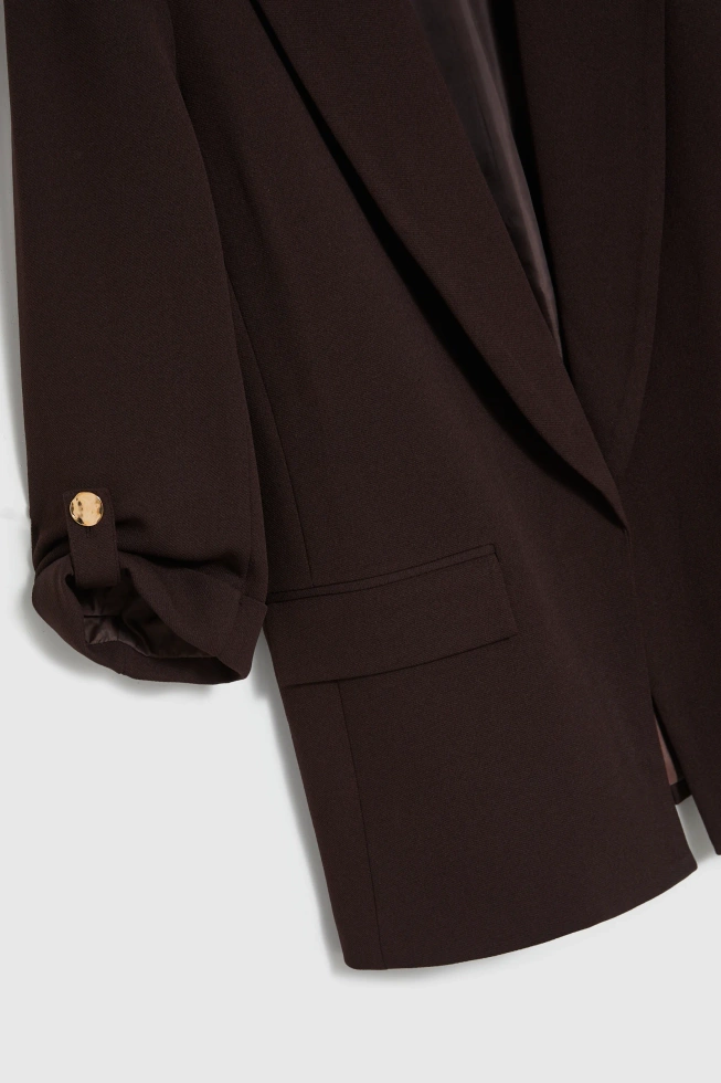 Marynarka z rękawami 3/4 brązowa