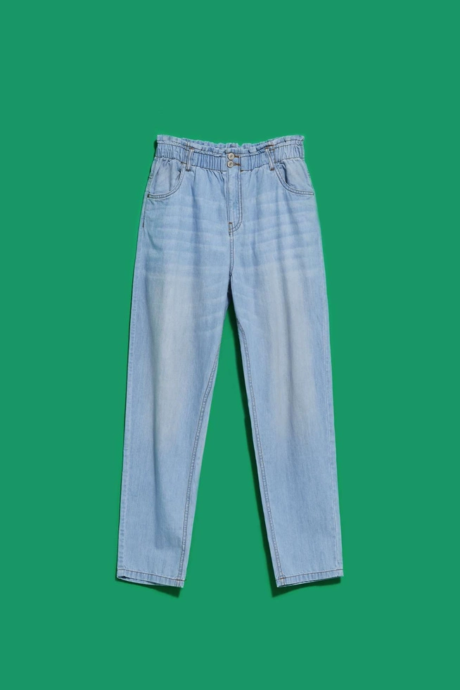 Jeansy paper bag błękitne