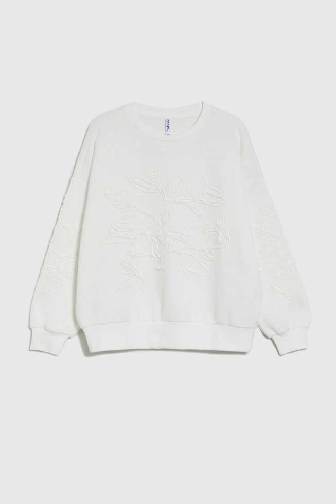 Bluza z aplikacją biała