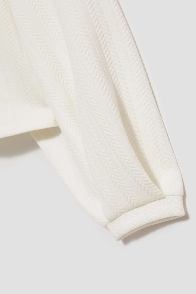 Bluza z bufiastymi rękawami perłowa