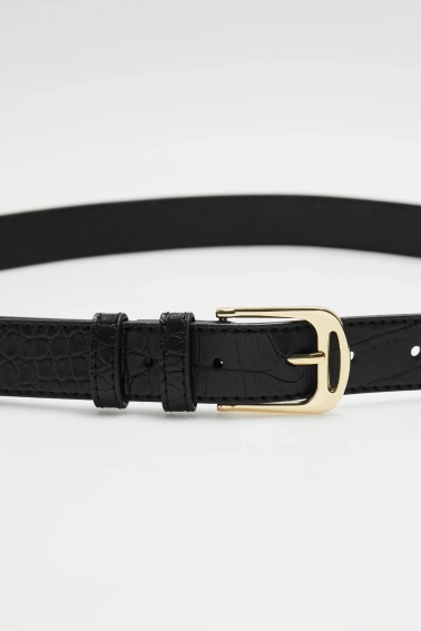 Pasek w zwierzęcy wzór czarny