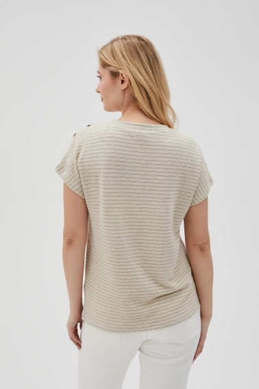 Bluzka w paski beżowa