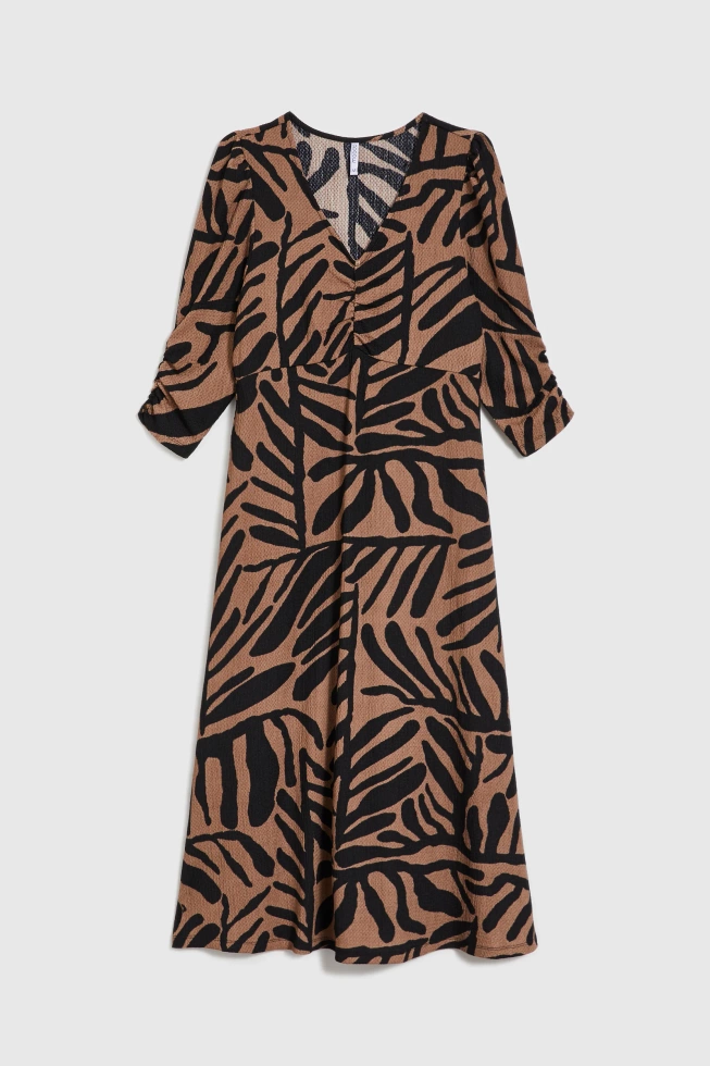 Sukienka midi brązowa
