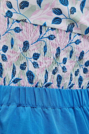 T-shirt z dekoltem w serek wielokolorowy