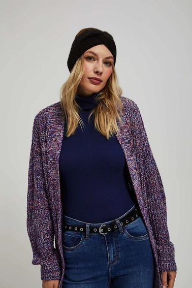 Pasek z ozdobną klamrą w kolorze srebrnym czarny