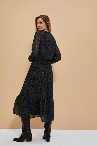 Sukienka z falbaną i printem