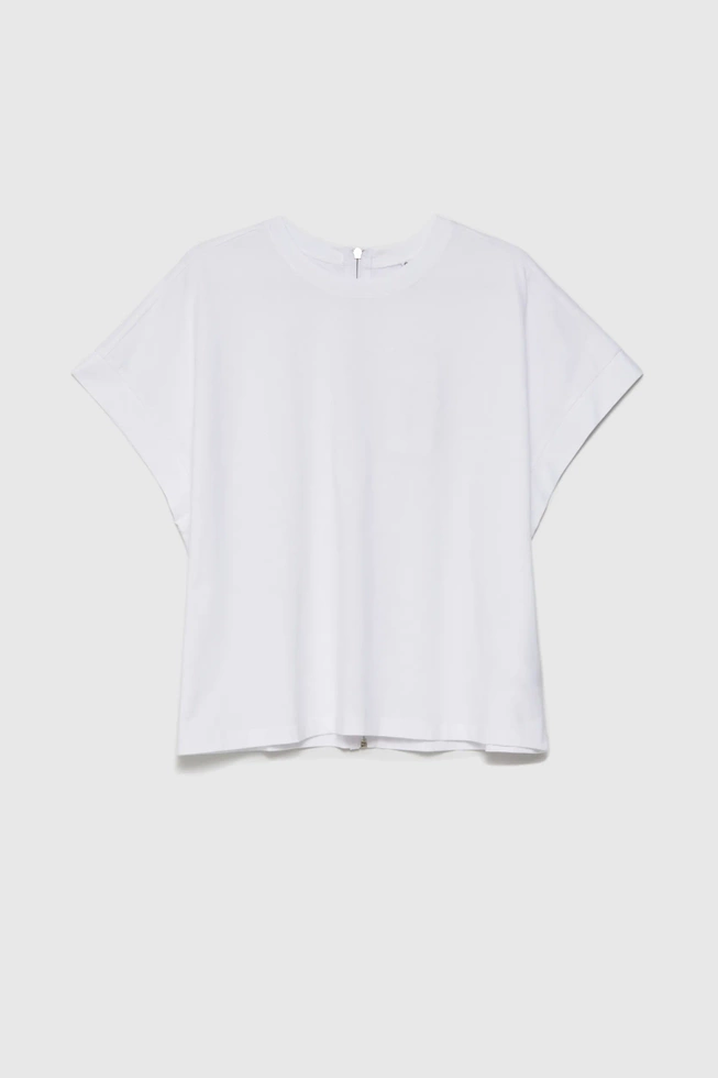 Bluzka z zamkiem na plecach biała