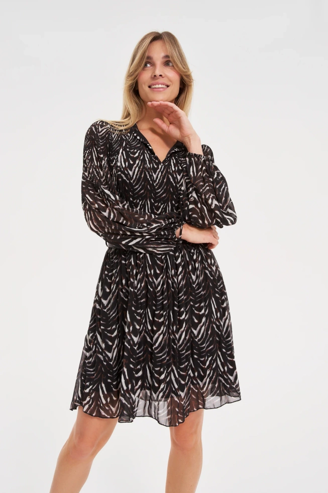 Sukienka z paskiem brązowa