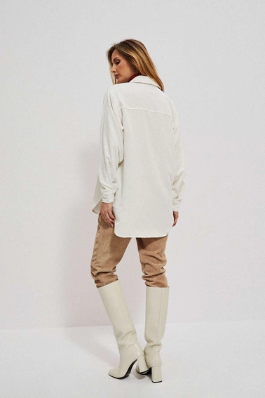 Sztruksowa koszula perłowa