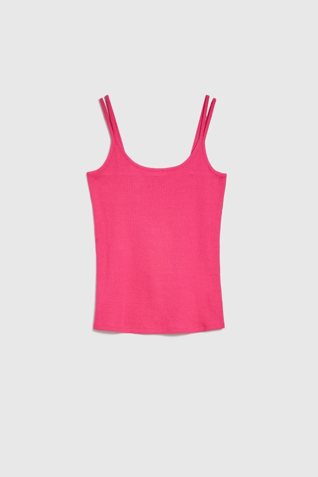 Bawełniany top fuksjowy