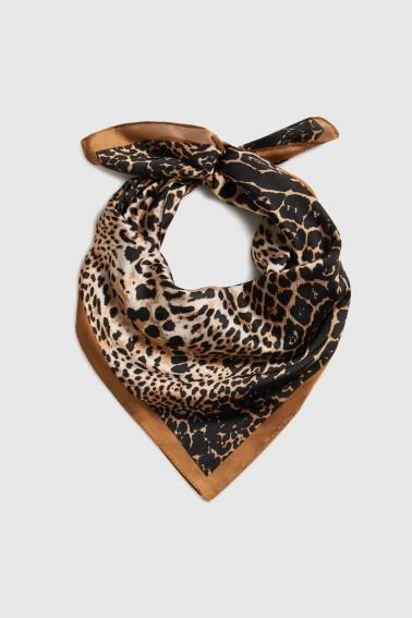 Apaszka w panterkę brązowa 