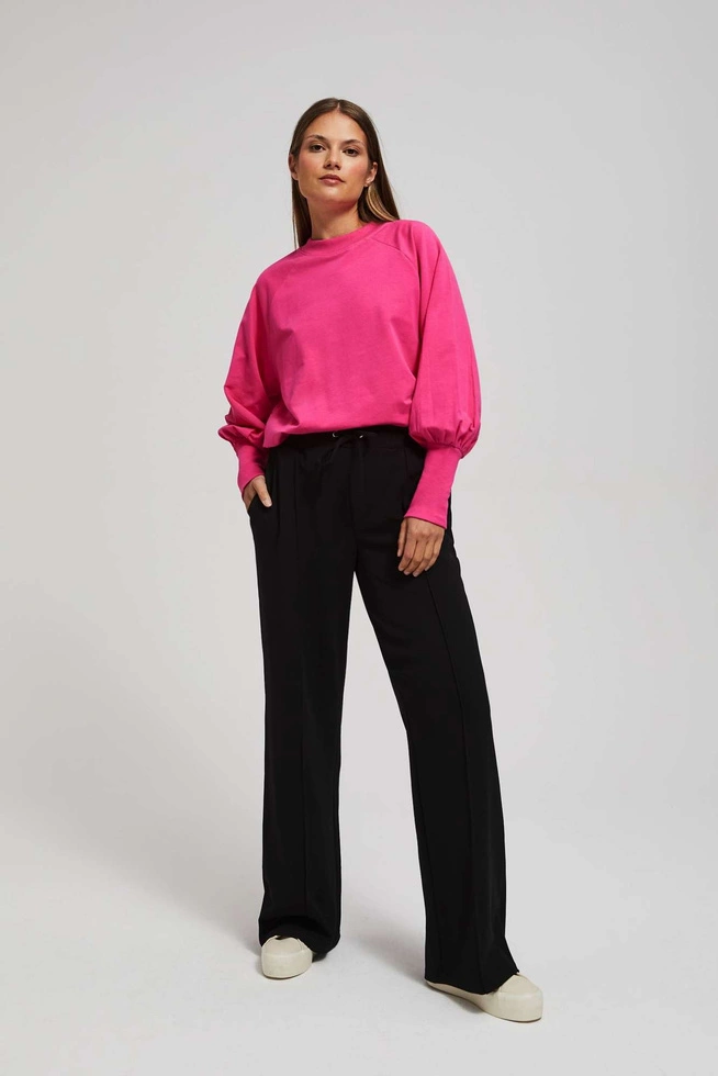 Bluza z bufiastymi rękawami fuksjowa