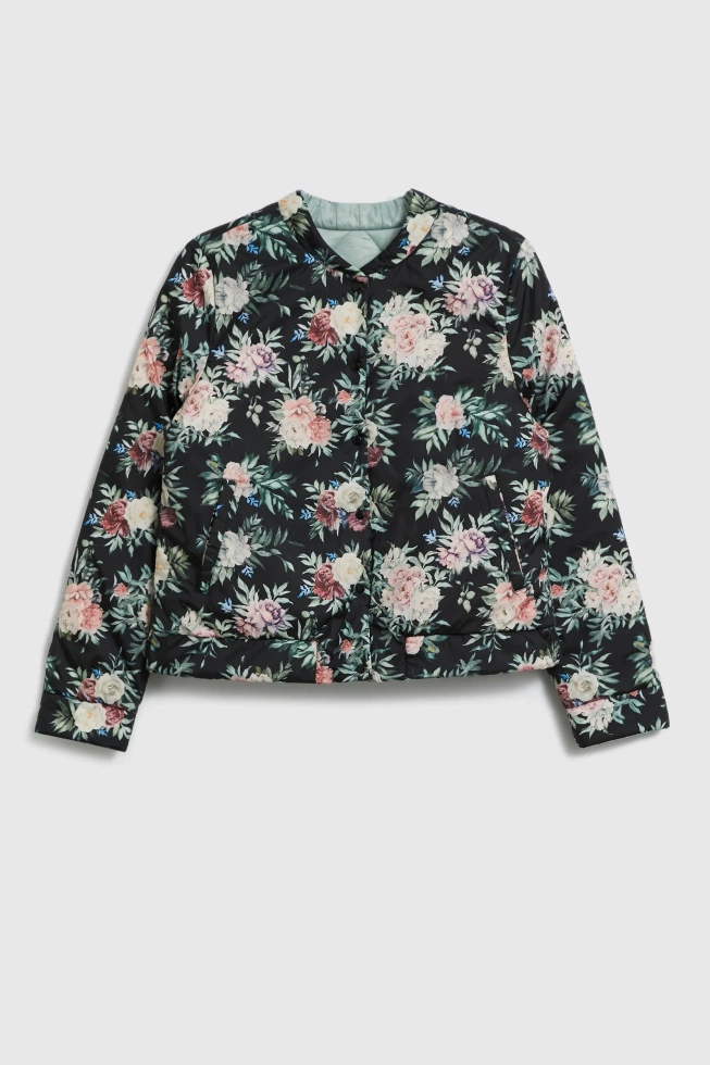 Dwustronna pikowana kurtka oliwkowa