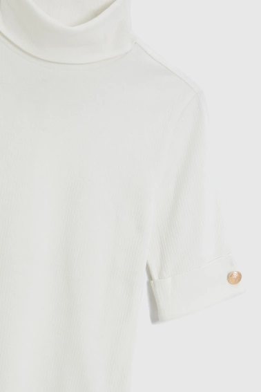 Bluzka z golfem ecru