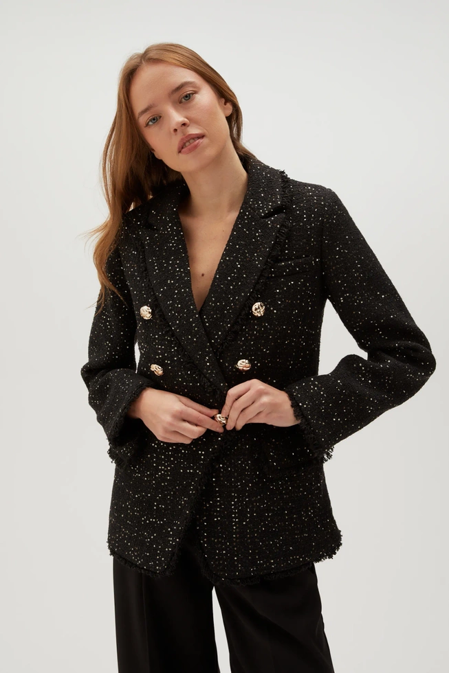 Marynarka z ozdobnymi guzikami czarna