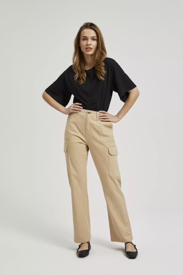 Bluzka z krótkimi szerokimi rękawami czarna