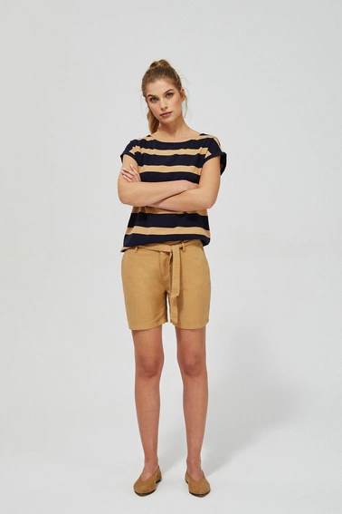 Lniane szorty miodowe