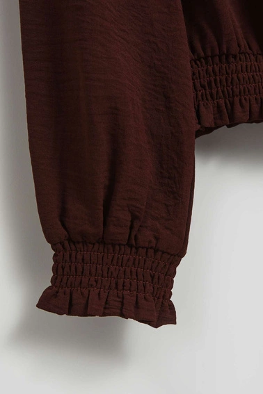 Gładka koszula brązowa