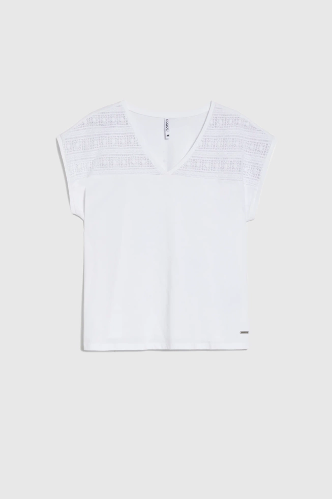 Bluzka z krótkimi rękawami biała